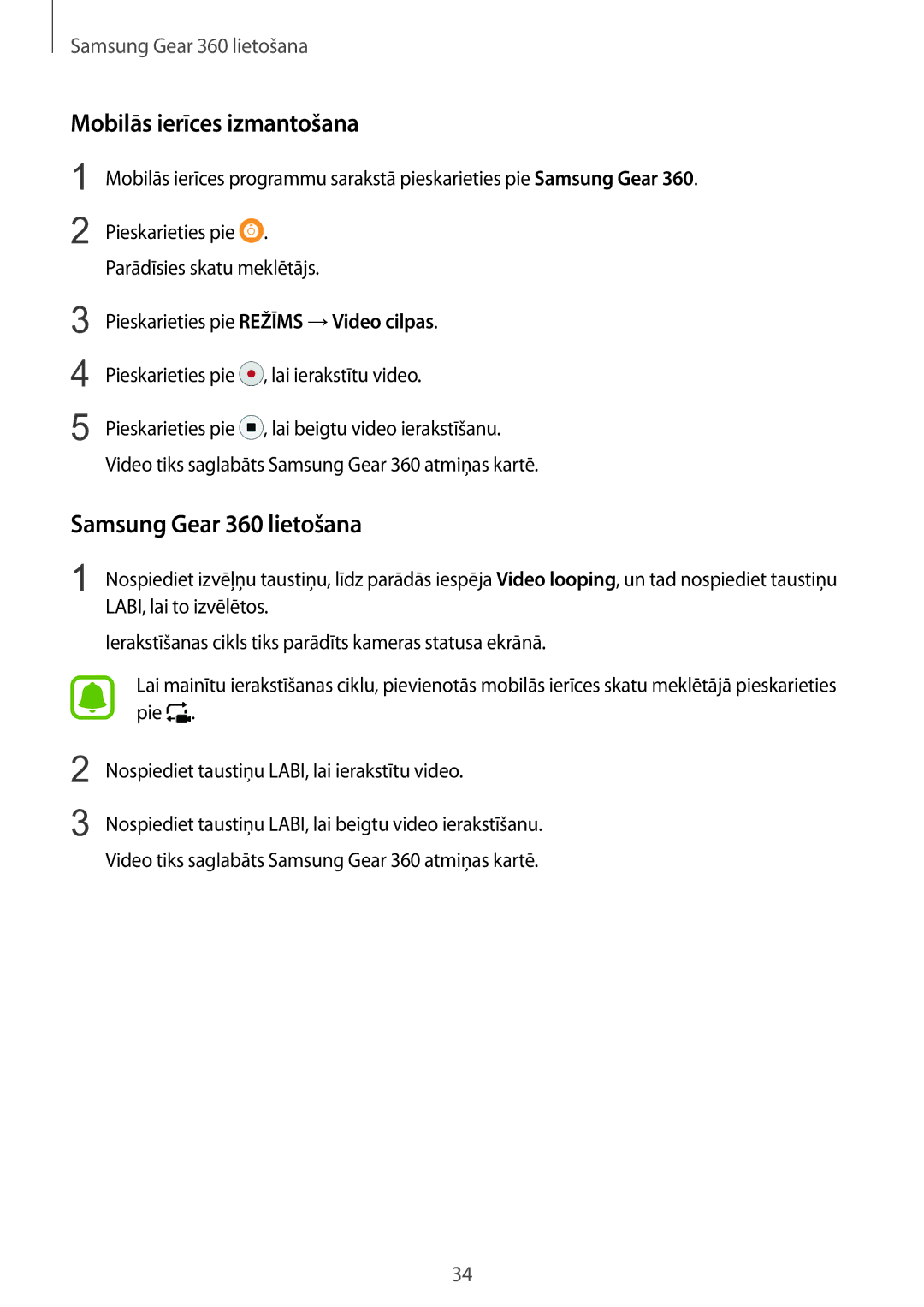 Samsung SM-C200NZWASEB manual Mobilās ierīces izmantošana 