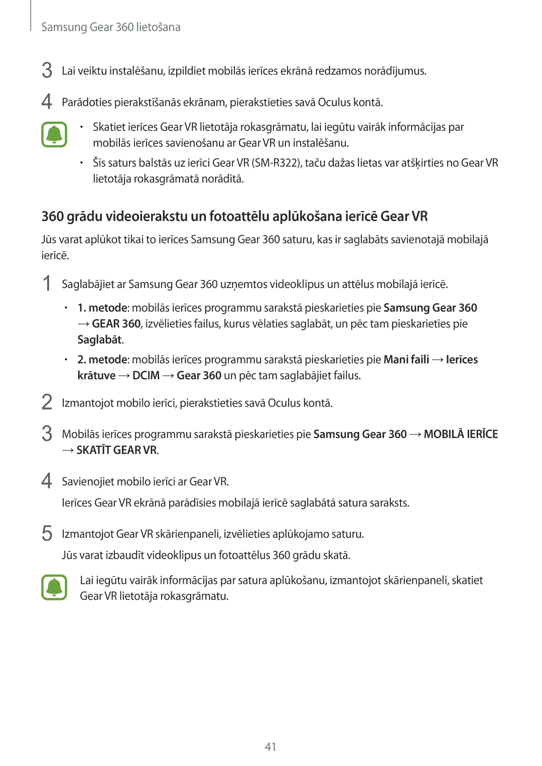 Samsung SM-C200NZWASEB manual Saglabāt, → Skatīt Gear VR 