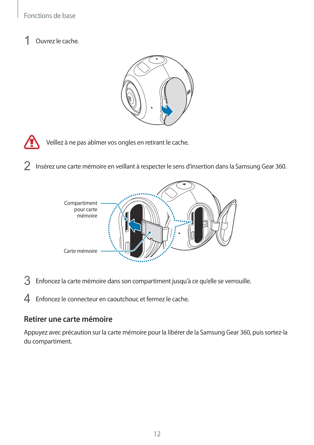 Samsung SM-C200NZWAXEF manual Retirer une carte mémoire 