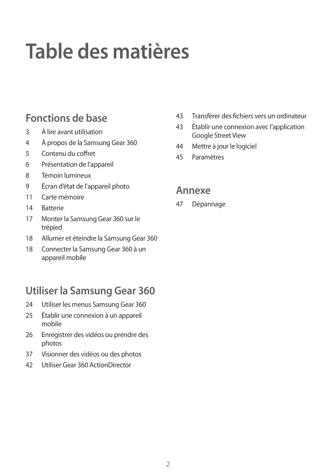 Samsung SM-C200NZWAXEF manual Table des matières 