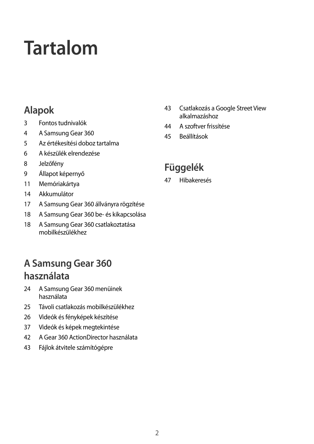 Samsung SM-C200NZWAXEH manual Tartalom 