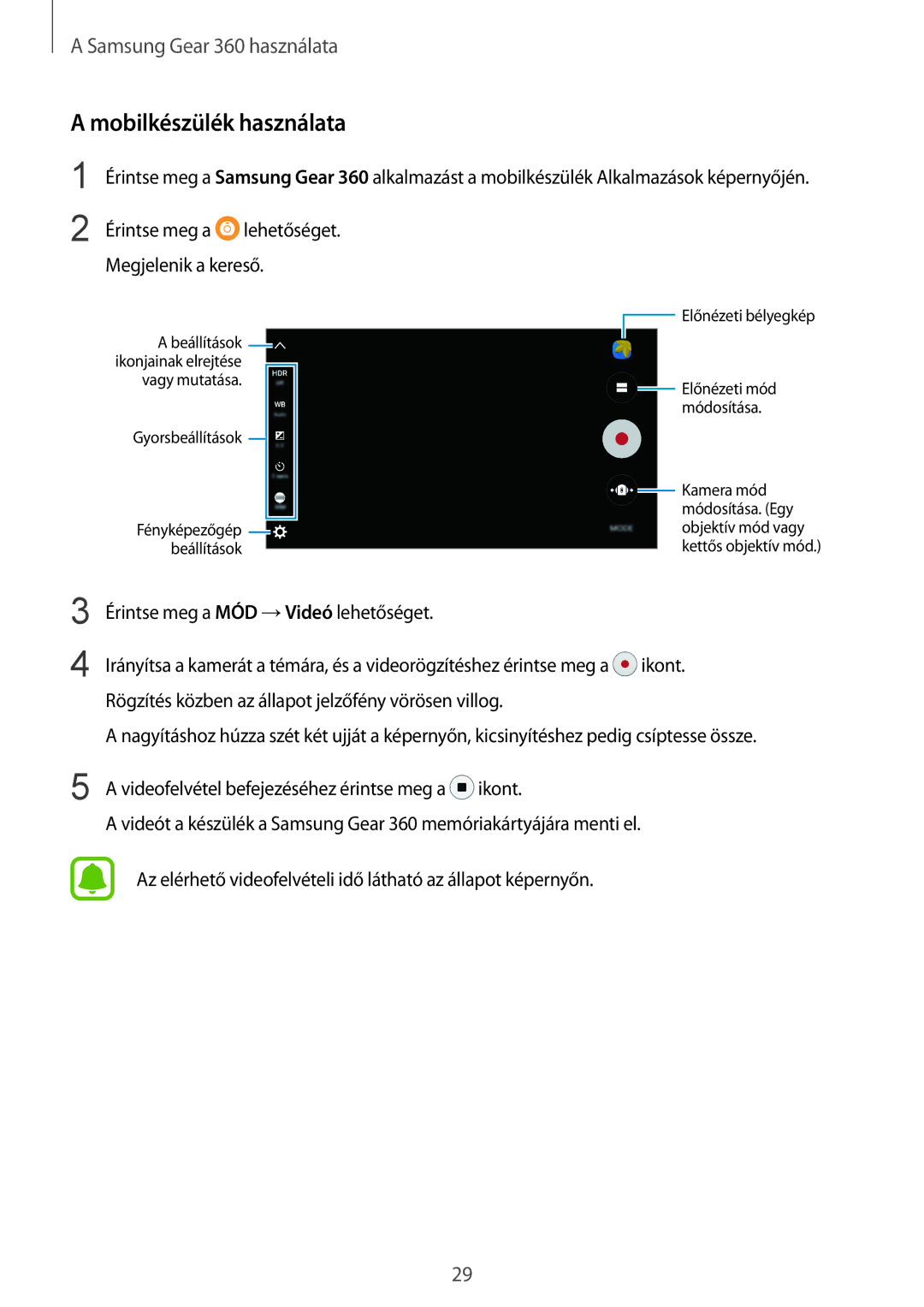 Samsung SM-C200NZWAXEH manual Előnézeti mód módosítása 