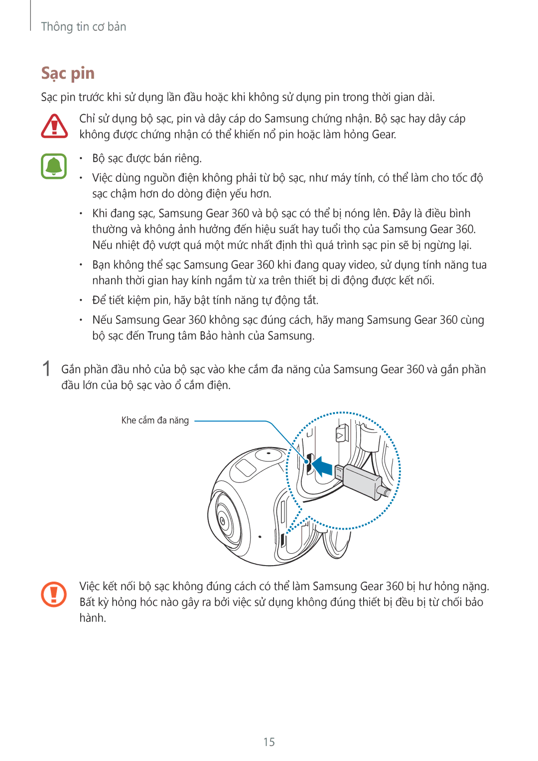 Samsung SM-C200NZWAXXV manual Sạc pin 