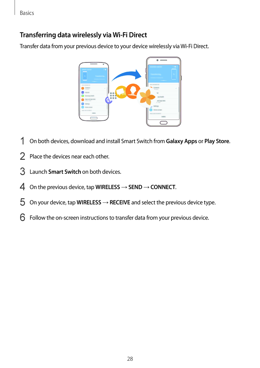 Samsung SM-C710FZKDXEV, SM-C710FZKDXXV, SM-C710FZDDXXV manual Transferring data wirelessly via Wi-Fi Direct 