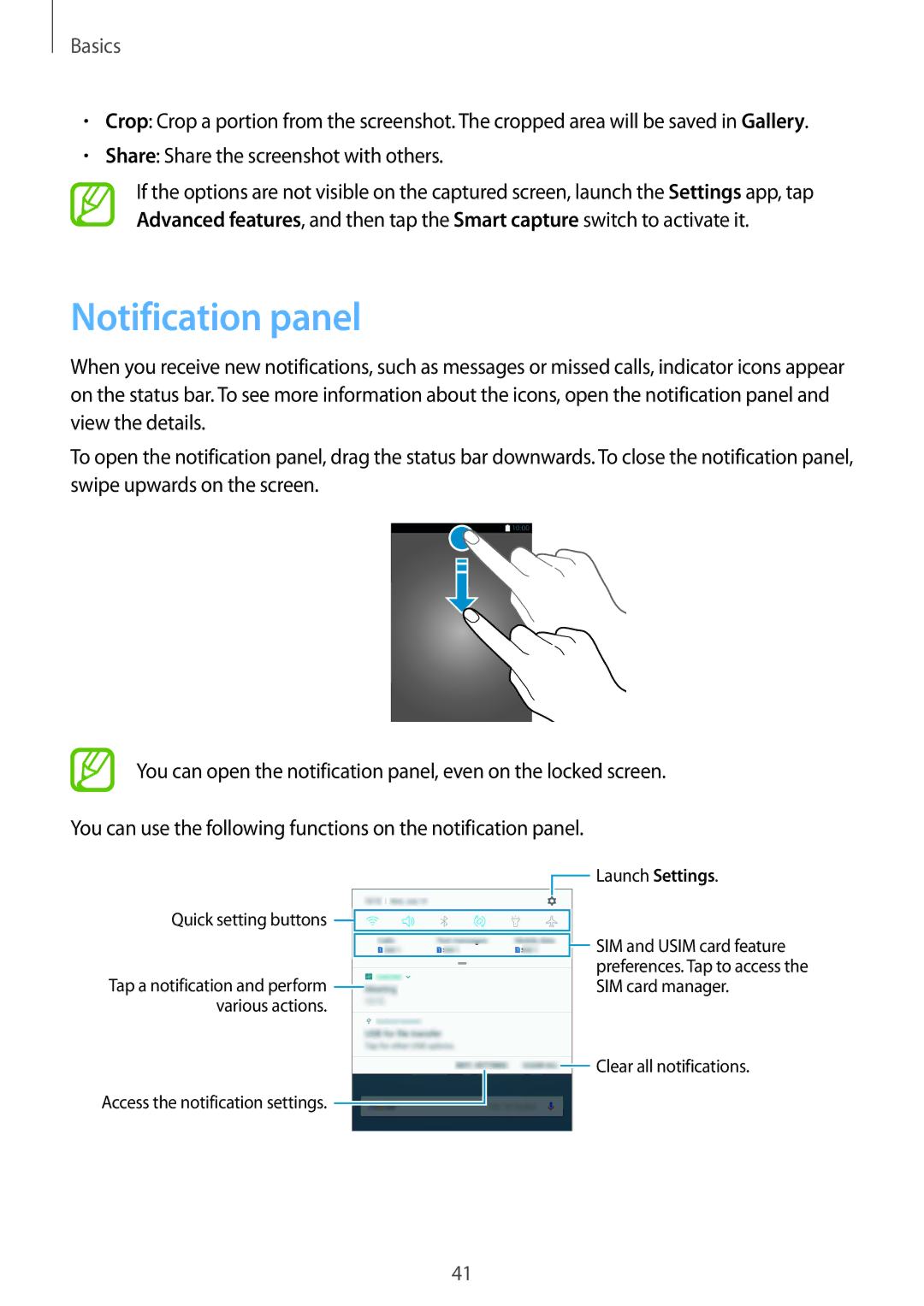 Samsung SM-C710FZDDXXV, SM-C710FZKDXXV, SM-C710FZKDXEV manual Notification panel, Share Share the screenshot with others 