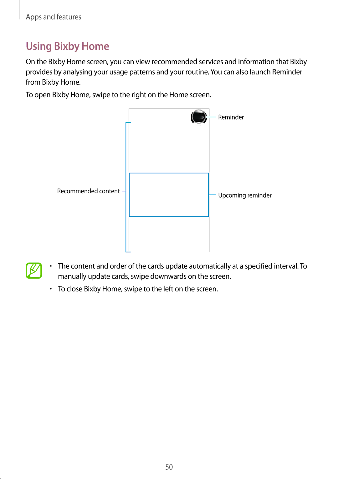 Samsung SM-C710FZDDXXV, SM-C710FZKDXXV, SM-C710FZKDXEV manual Using Bixby Home 