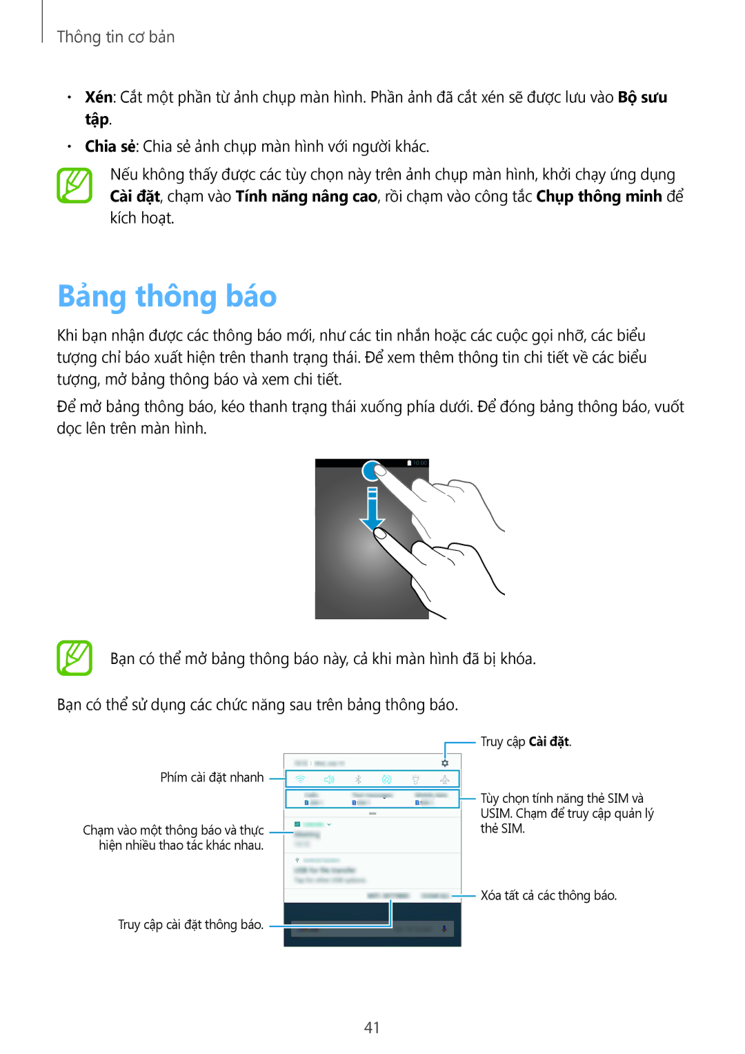 Samsung SM-C710FZDDXXV, SM-C710FZKDXXV, SM-C710FZKDXEV manual Bảng thông báo 