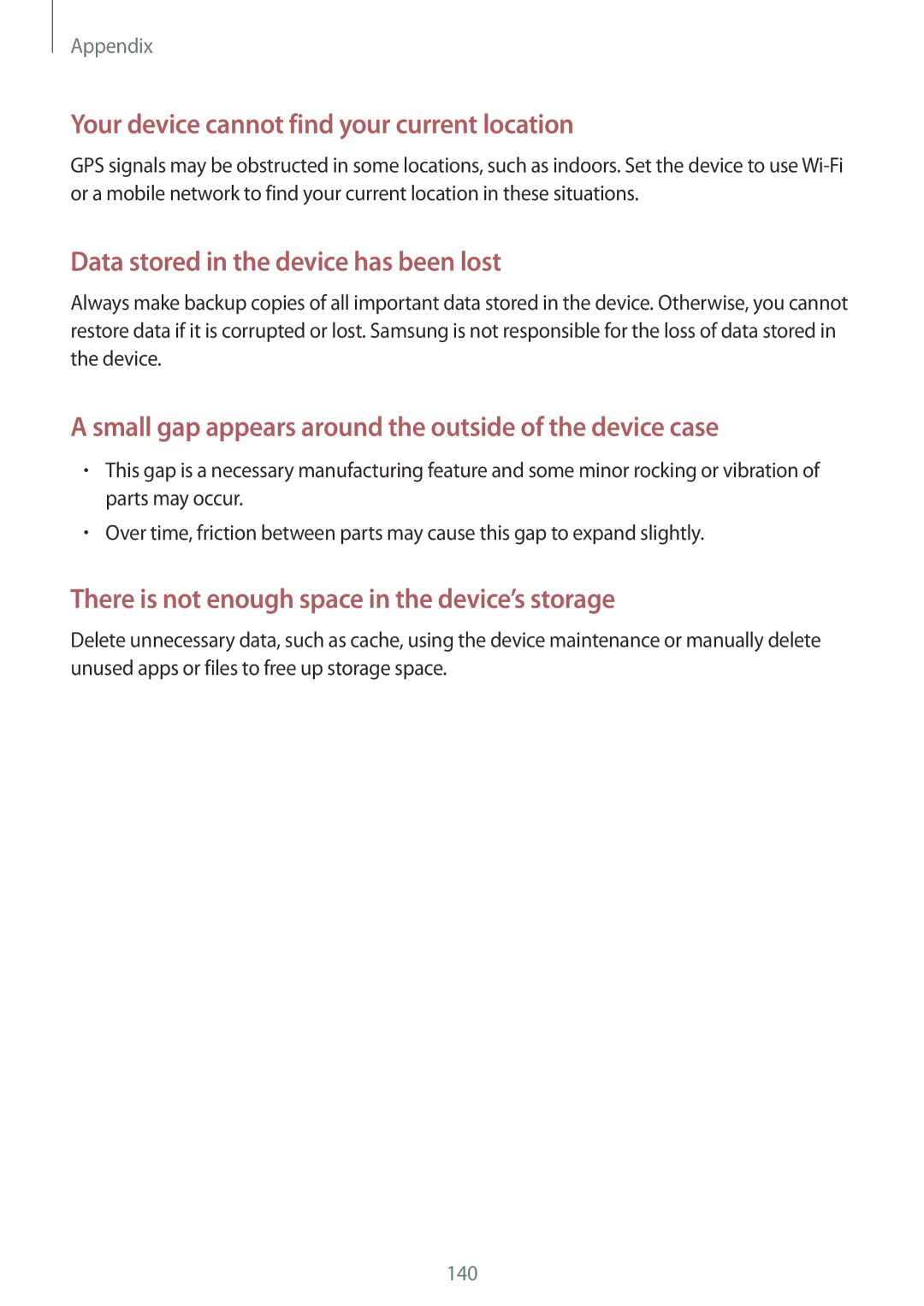 Samsung SM-C900FZDDXEV, SM-C900FZKDXEV manual Your device cannot find your current location 