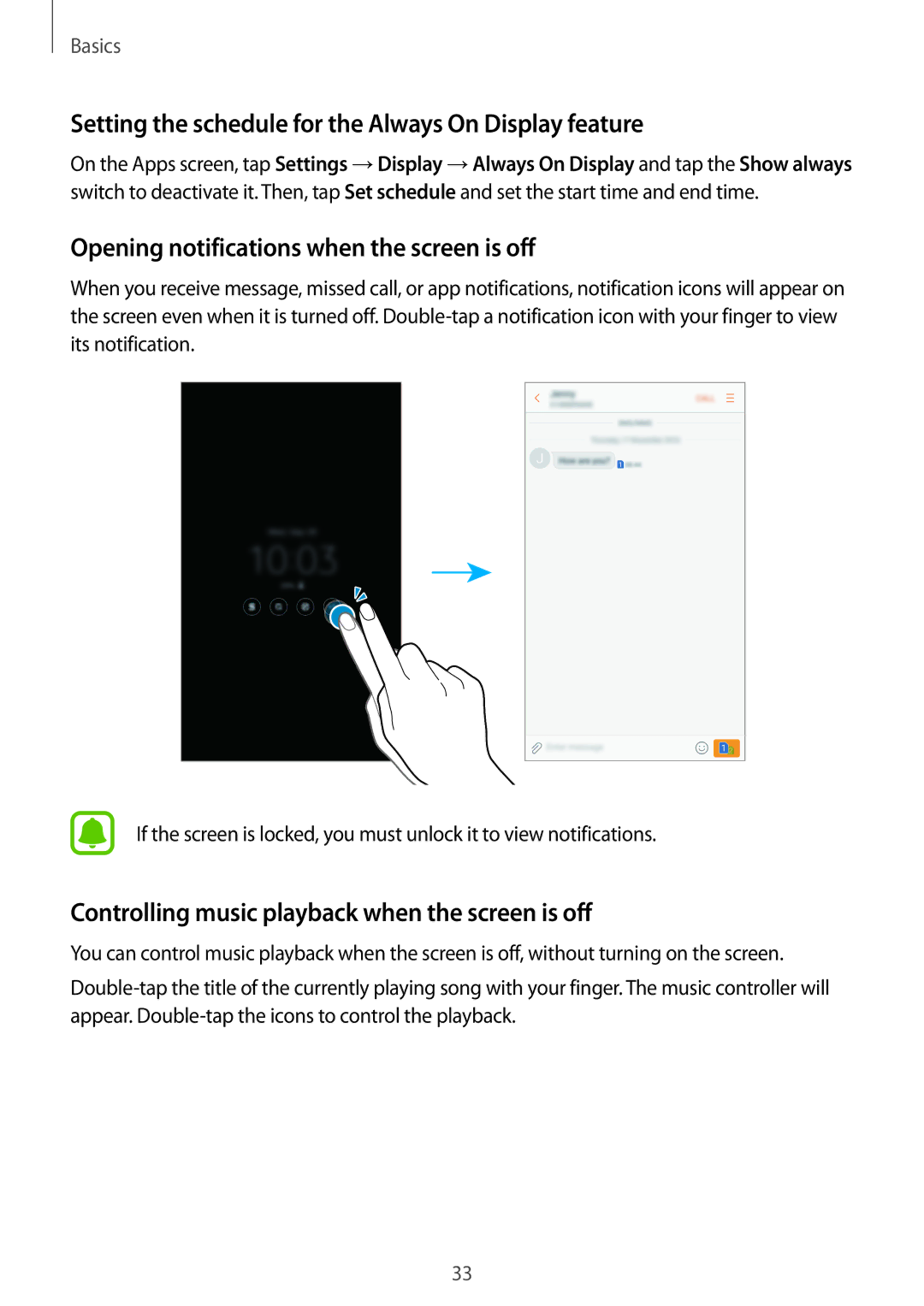 Samsung SM-C900FZKDXEV, SM-C900FZDDXEV manual Setting the schedule for the Always On Display feature 