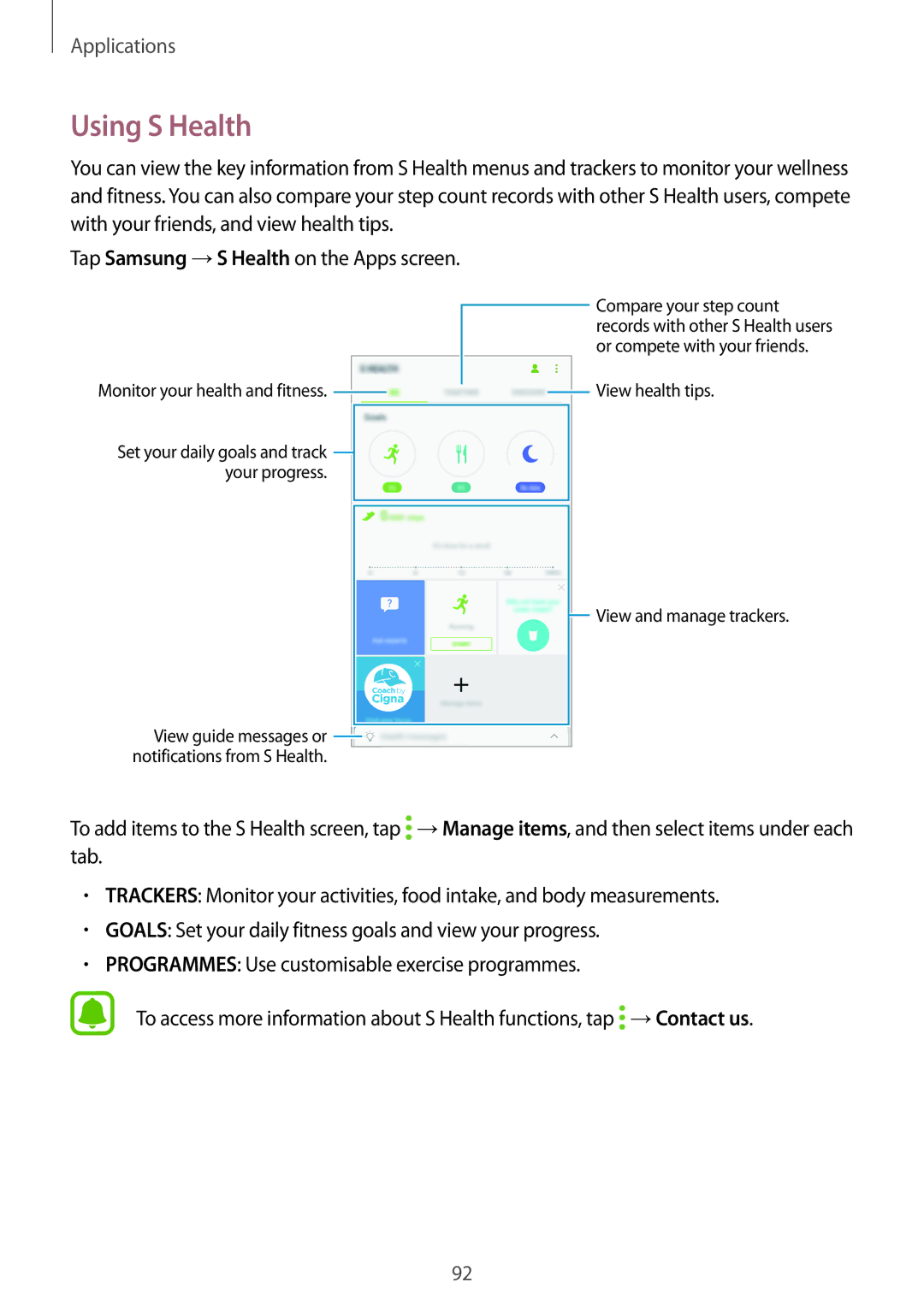 Samsung SM-C900FZDDXEV, SM-C900FZKDXEV manual Using S Health, Monitor your health and fitness 