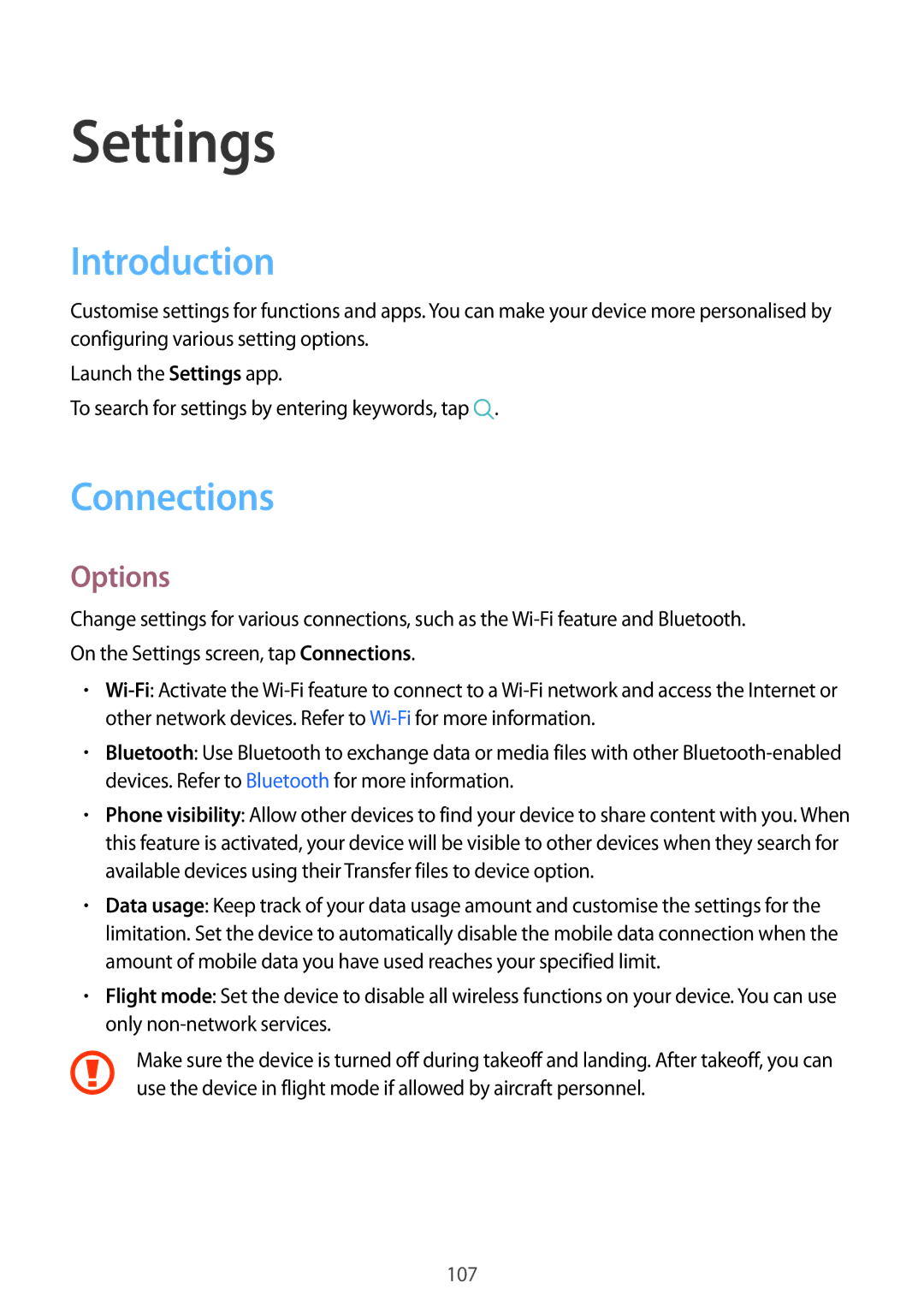 Samsung SM-C900FZKDXEV, SM-C900FZDDXEV manual Introduction, Connections, Options 