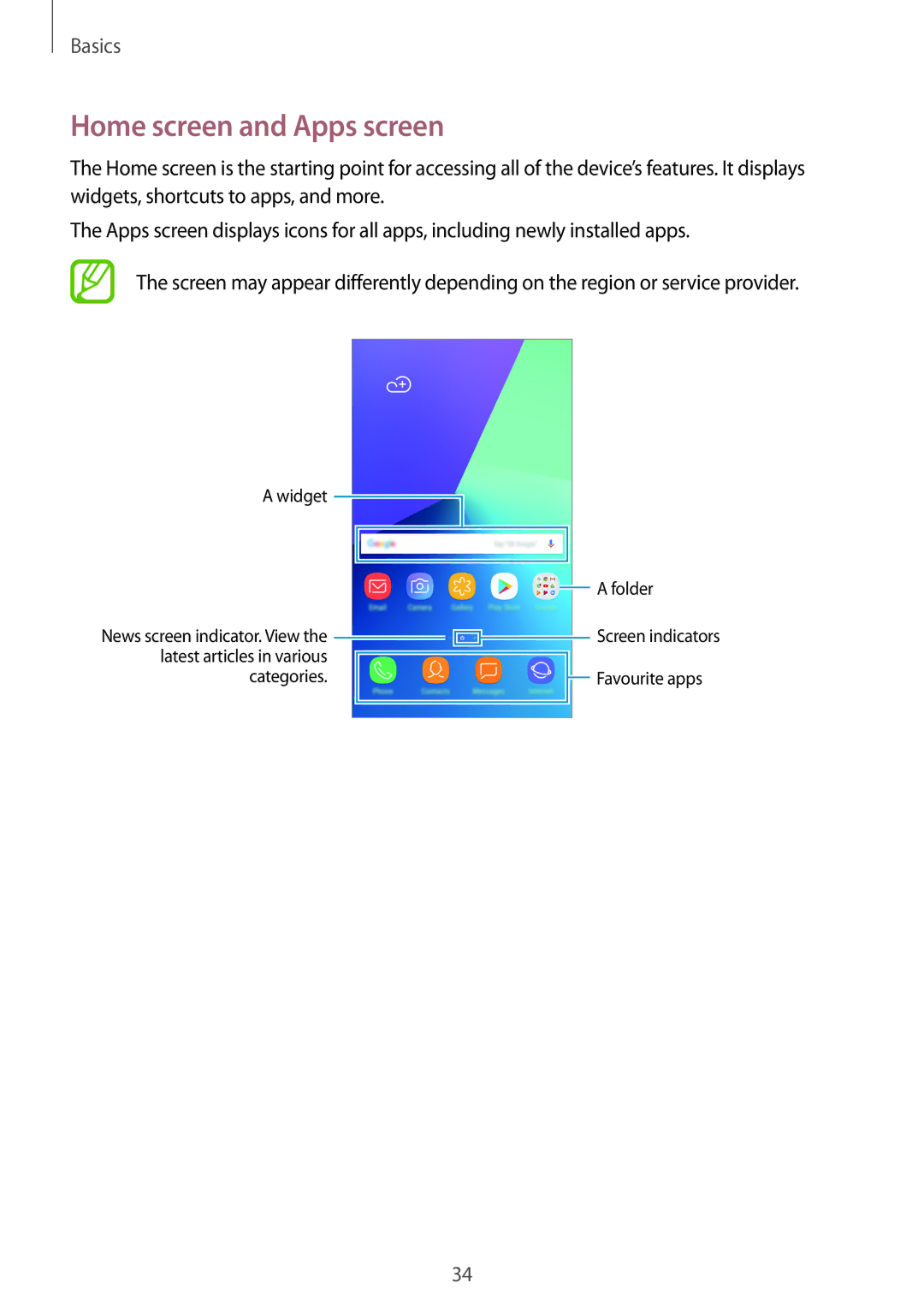 Samsung SM-C900FZDDXEV, SM-C900FZKDXEV manual Home screen and Apps screen 