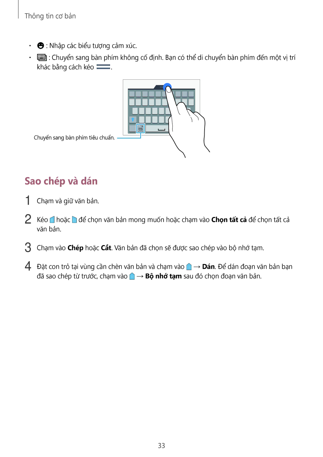 Samsung SM-E700HZKDXXV, SM-E700HZWDXXV manual Sao chép và dán 