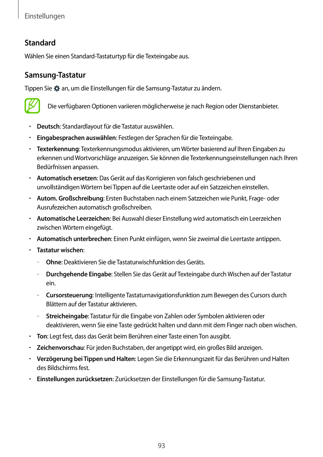 Samsung SM-G110HZKACOS, SM-G110HZKAXEO, SM-G110HZWADBT, SM-G110HZKADBT, SM-G110HZWAXEO manual Standard, Samsung-Tastatur 