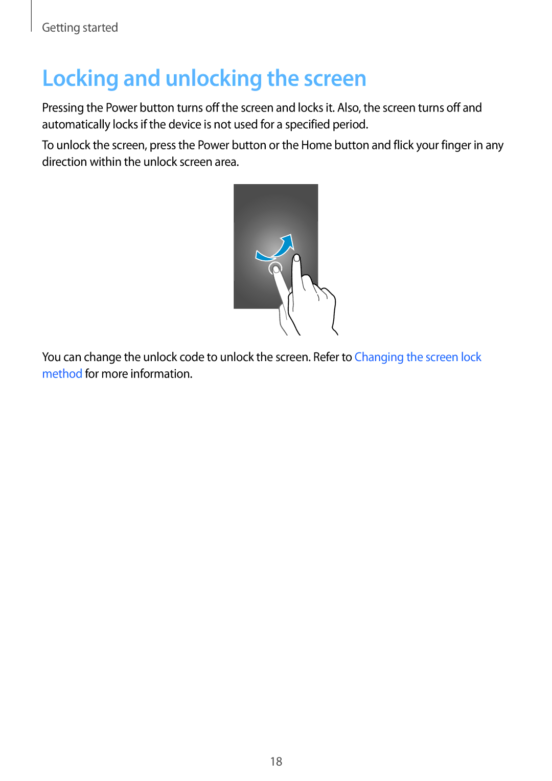 Samsung SM-G110HZKAXXV, SM-G110HZWAXXV manual Locking and unlocking the screen 