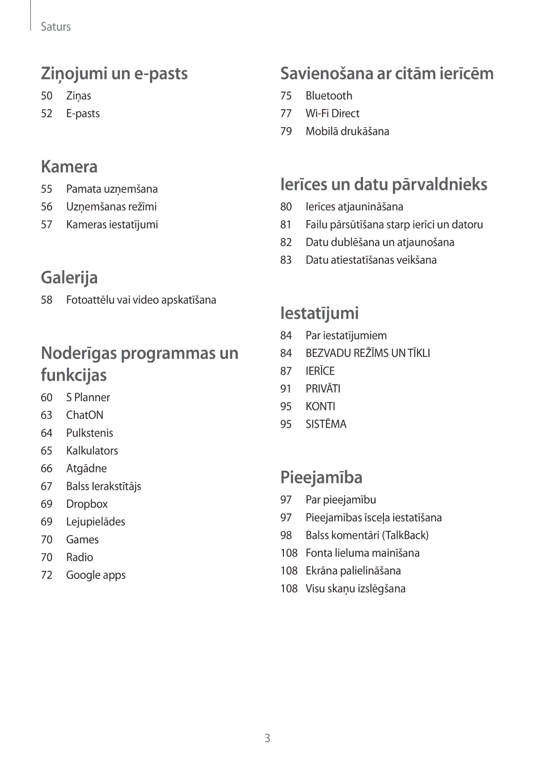 Samsung SM-G110HZKASEB, SM-G110HZWASEB manual Ziņojumi un e-pasts 