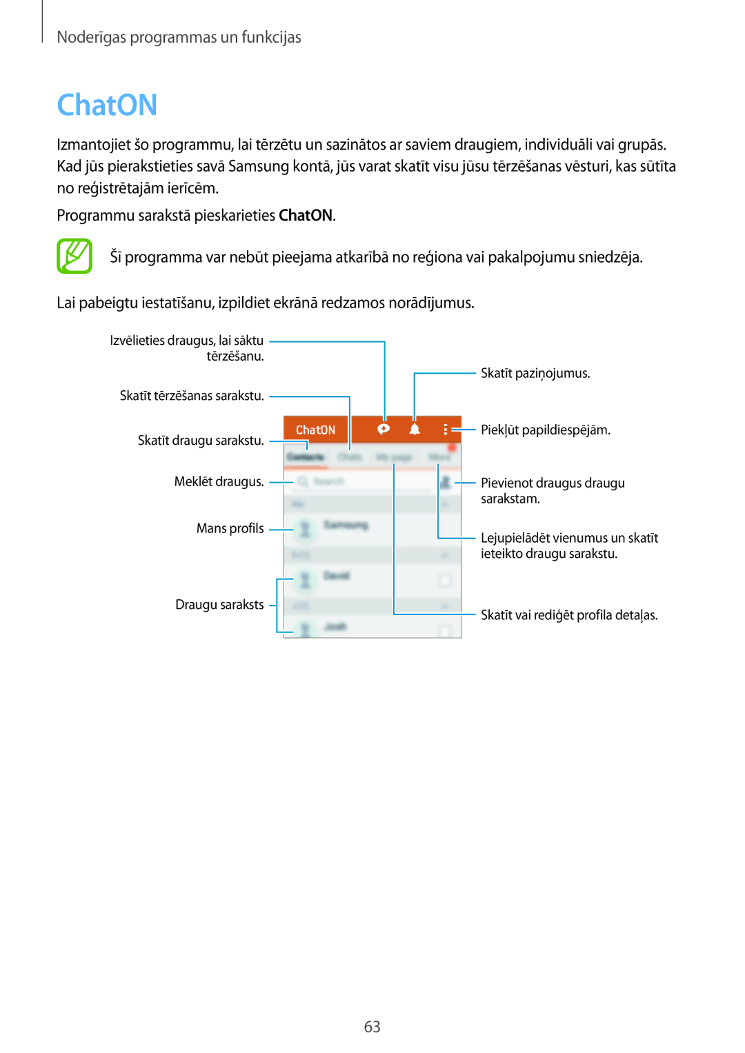 Samsung SM-G110HZKASEB, SM-G110HZWASEB manual ChatON 