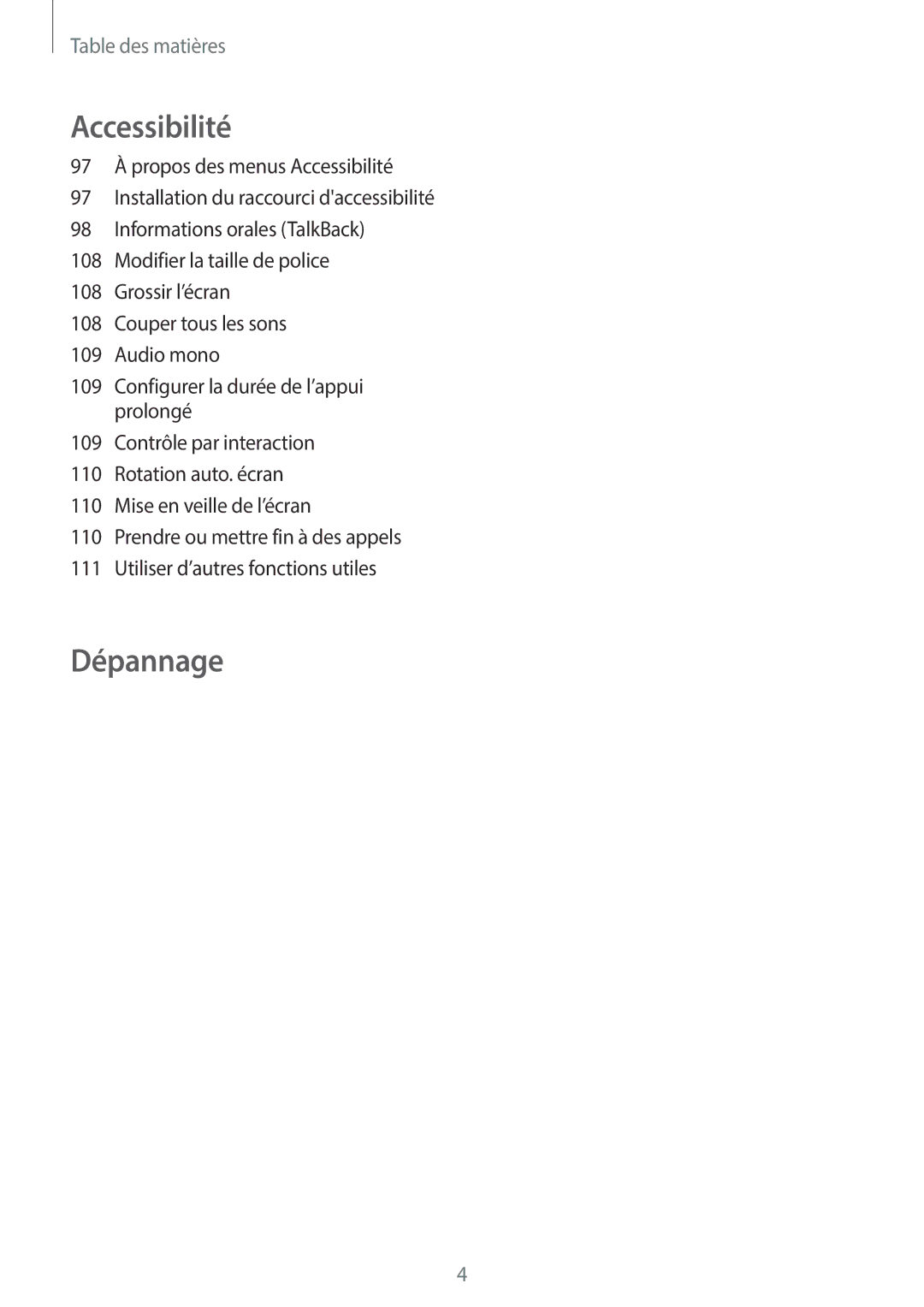 Samsung SM-G110HZWAXEF, SM-G110HZKAXEF manual Dépannage 