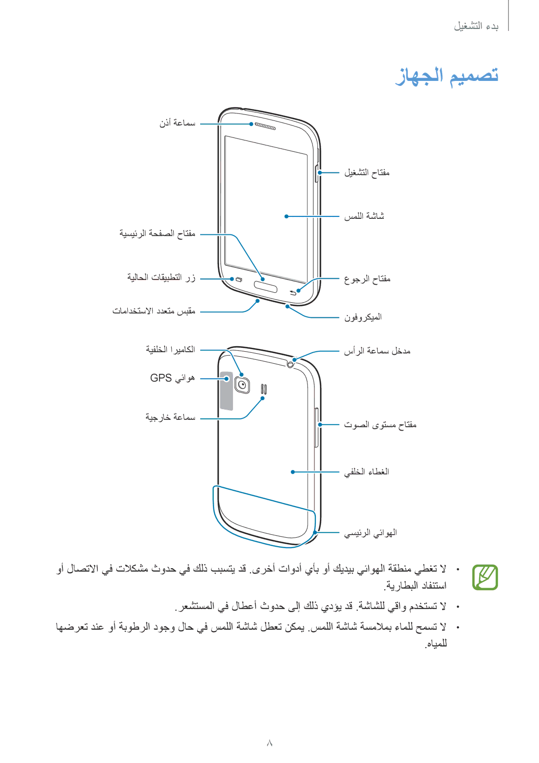 Samsung SM-G130EZWAKSA manual زاهجلا ميمصت 