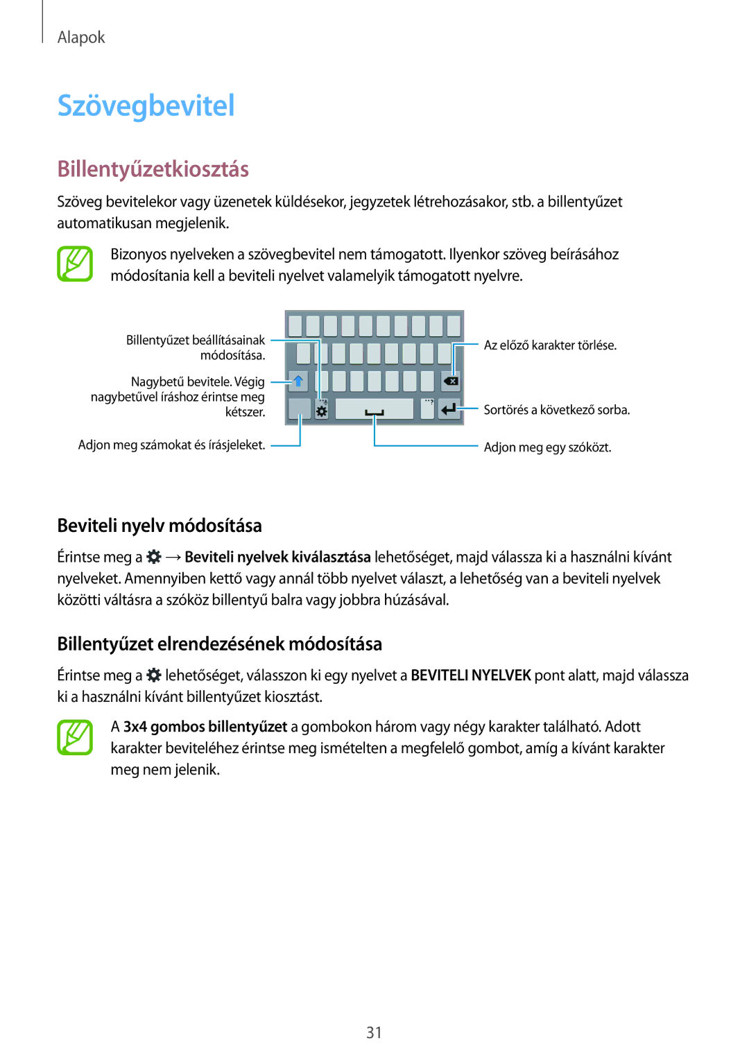 Samsung SM2G130HZWDXEH, SM-G130HZADXEH, SM2G130HZADXEH manual Szövegbevitel, Billentyűzetkiosztás, Beviteli nyelv módosítása 