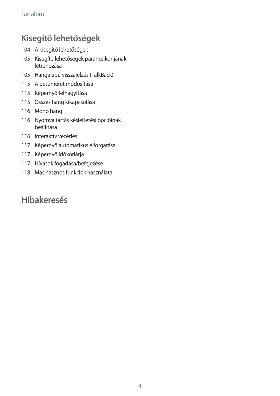 Samsung SM-G130HZADXEH, SM2G130HZADXEH, SM-G130HZWDXEH, SM2G130HZWDXEH manual Hibakeresés 