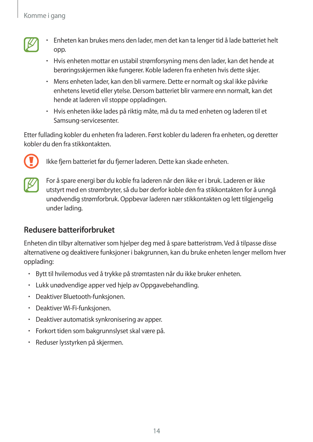 Samsung SM-G130HZANTEN, SM-G130HZANNEE, SM-G130HZWANEE, SM-G130HZAANEE, SM-G130HZWNNEE manual Redusere batteriforbruket 