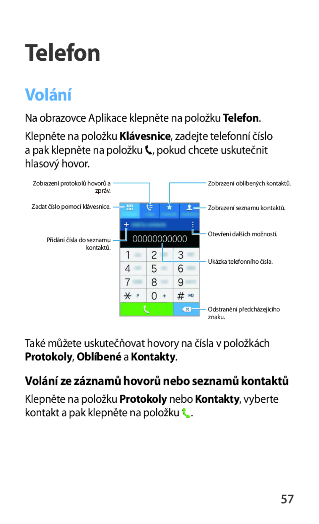 Samsung SM-G130HZANTMZ, SM-G130HZWNCOS, SM-G130HZWNEUR, SM-G130HZANCOS, SM-G130HZWNVGR, SM-G130HZANEUR manual Telefon, Volání 