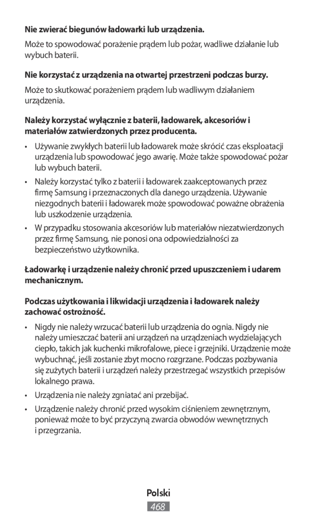 Samsung SM-G130HZADTUN, SM-G130HZWNVDR, SM-G130HZWNDDE, SM-G130HZWNDBT manual Nie zwierać biegunów ładowarki lub urządzenia 