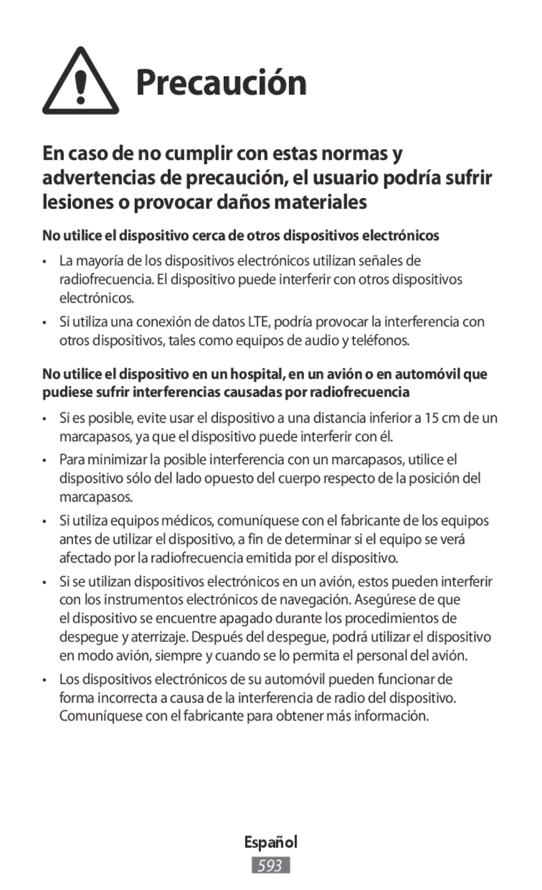 Samsung SM2G130HZWNORS, SM-G130HZWNVDR, SM-G130HZWNDDE, SM-G130HZWNDBT, SM-G130HZANSEB, SM2G130HZWNDDE manual Precaución 