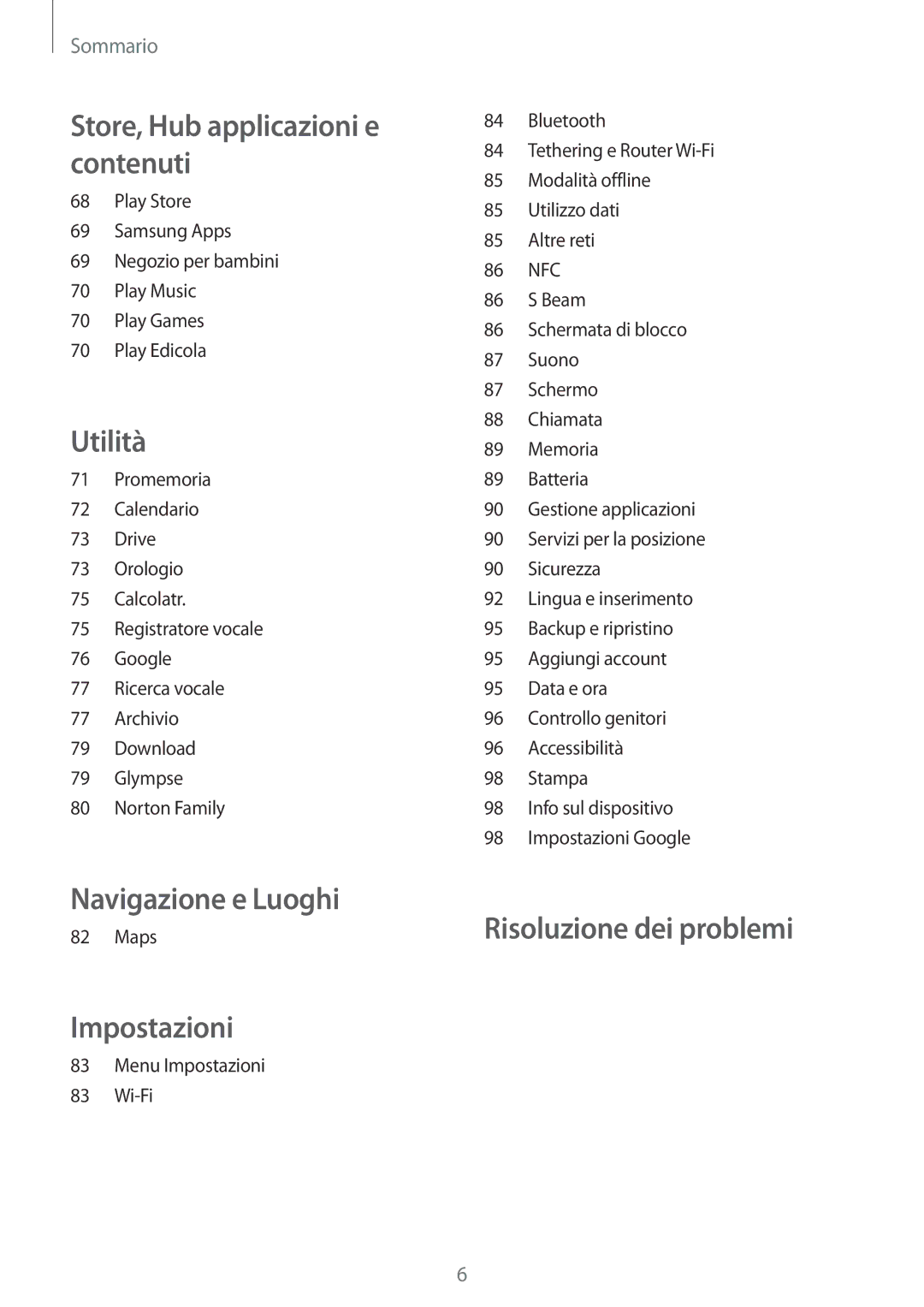 Samsung SM-G310HZWNITV, SM-G310HZANDBT, SM-G310HZANITV, SM-G310HZANOMN, SM-G310HZWNOMN manual Navigazione e Luoghi 