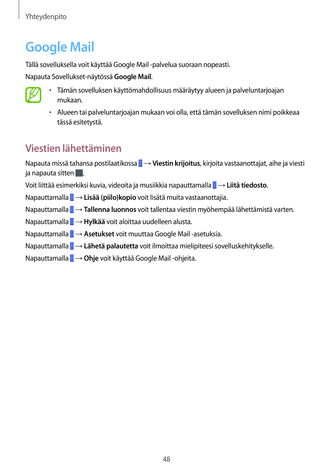 Samsung SM-G310HZANNEE, SM-G310HZBNNEE, SM-G310HZWNNEE manual Google Mail 