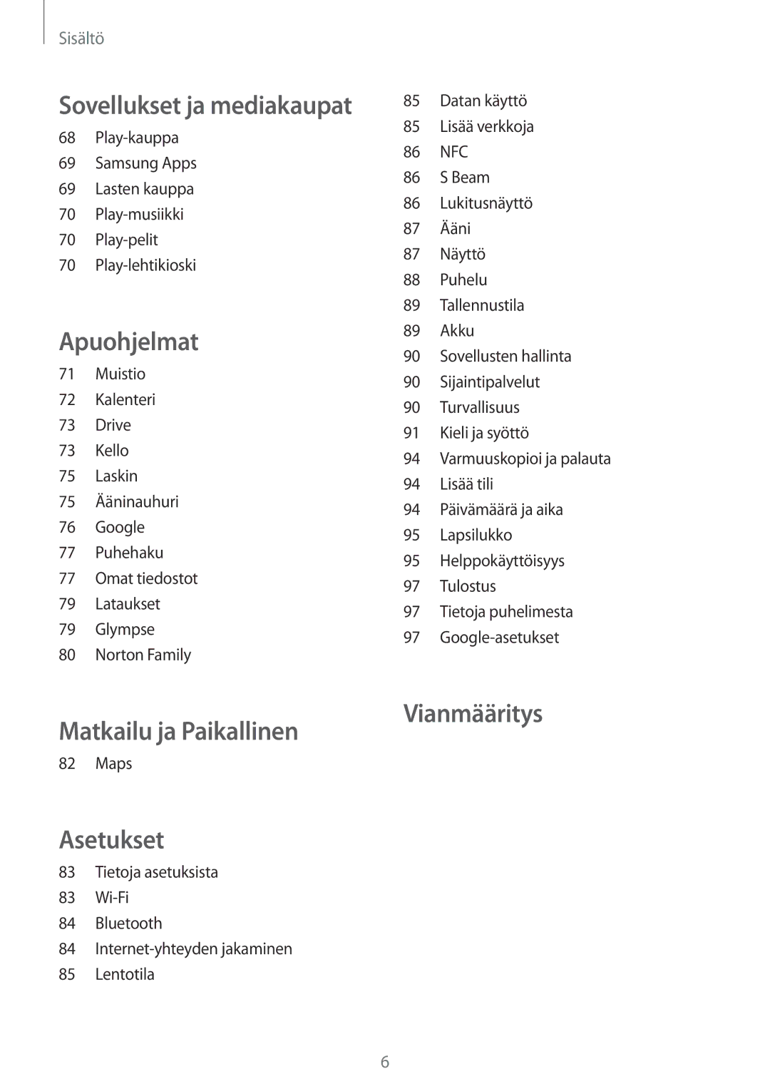 Samsung SM-G310HZANNEE, SM-G310HZBNNEE, SM-G310HZWNNEE manual Apuohjelmat, Maps 