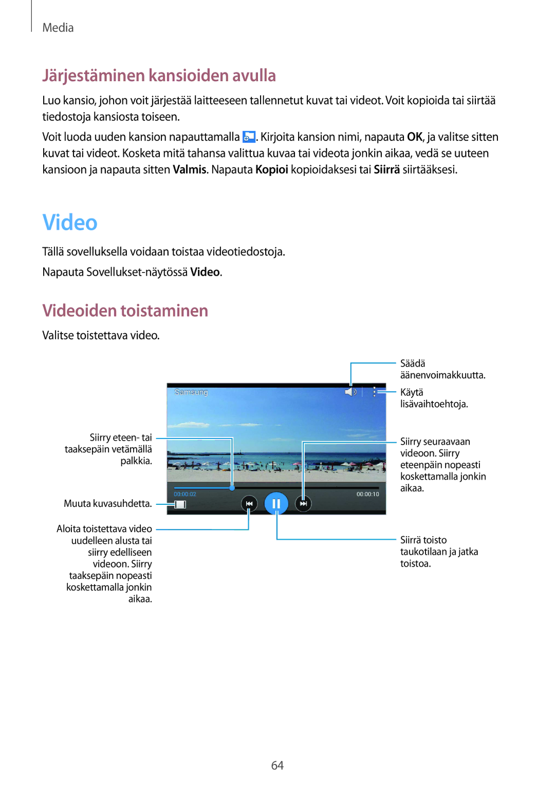 Samsung SM-G310HZBNNEE, SM-G310HZANNEE, SM-G310HZWNNEE manual Video, Valitse toistettava video 