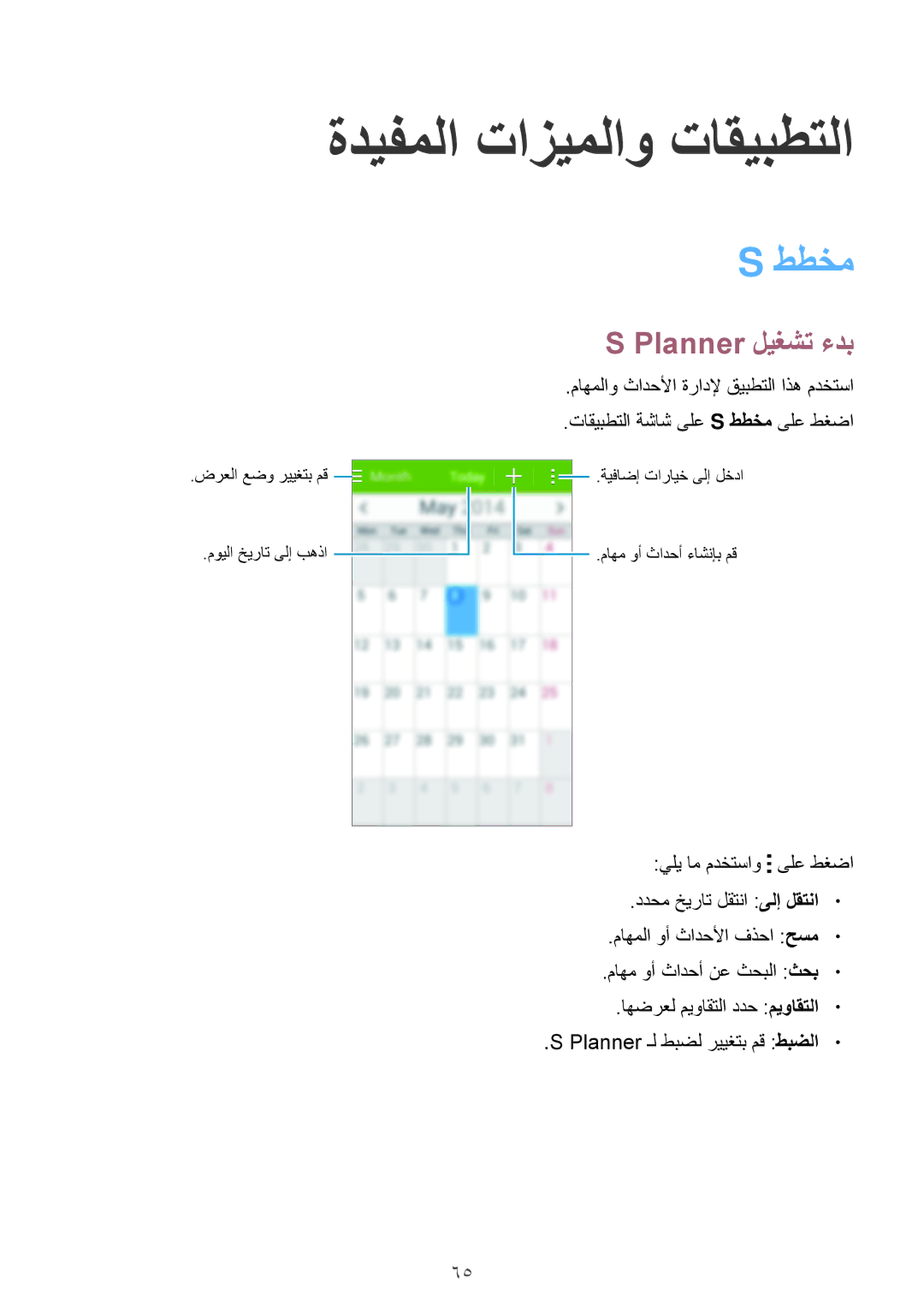 Samsung SM-G313FRWAKSA, SM-G313FHAAKSA, SM-G313FRWAXSG, SM-G313FHAAXSG ةديفملا تازيملاو تاقيبطتلا, ططخم, Planner ليغشت ءدب 