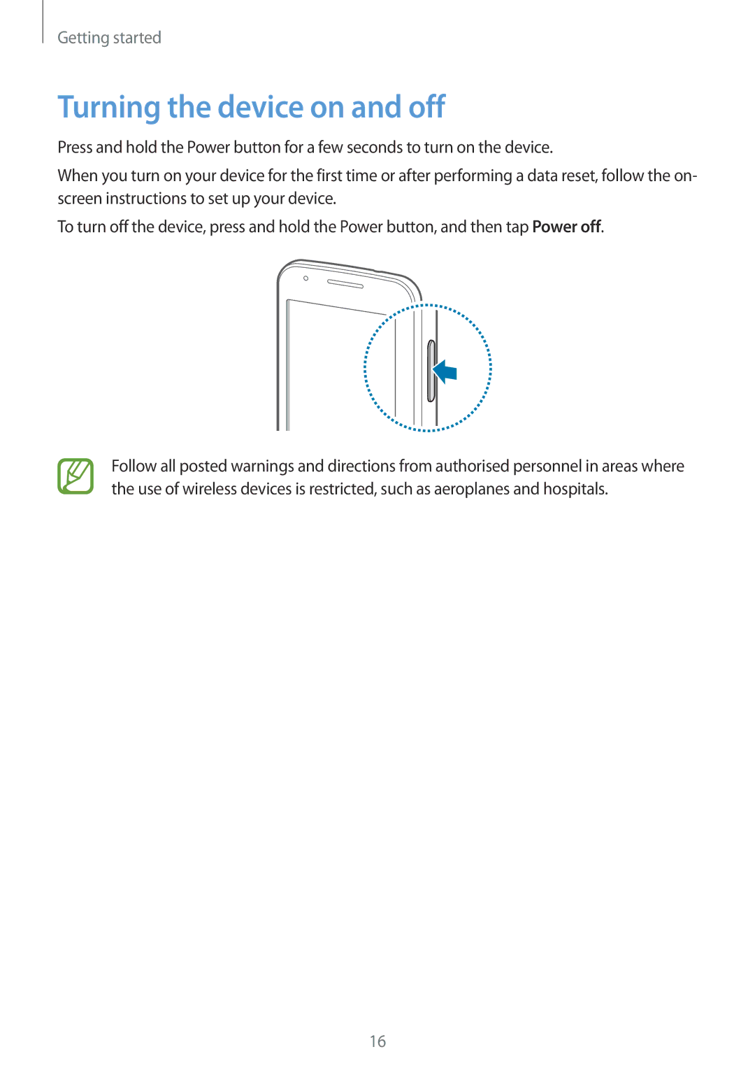 Samsung SM-G313FRWACEL, SM-G313FHAAKSA, SM-G313FRWAKSA, SM-G313FRWAXSG, SM-G313FHAAXSG manual Turning the device on and off 