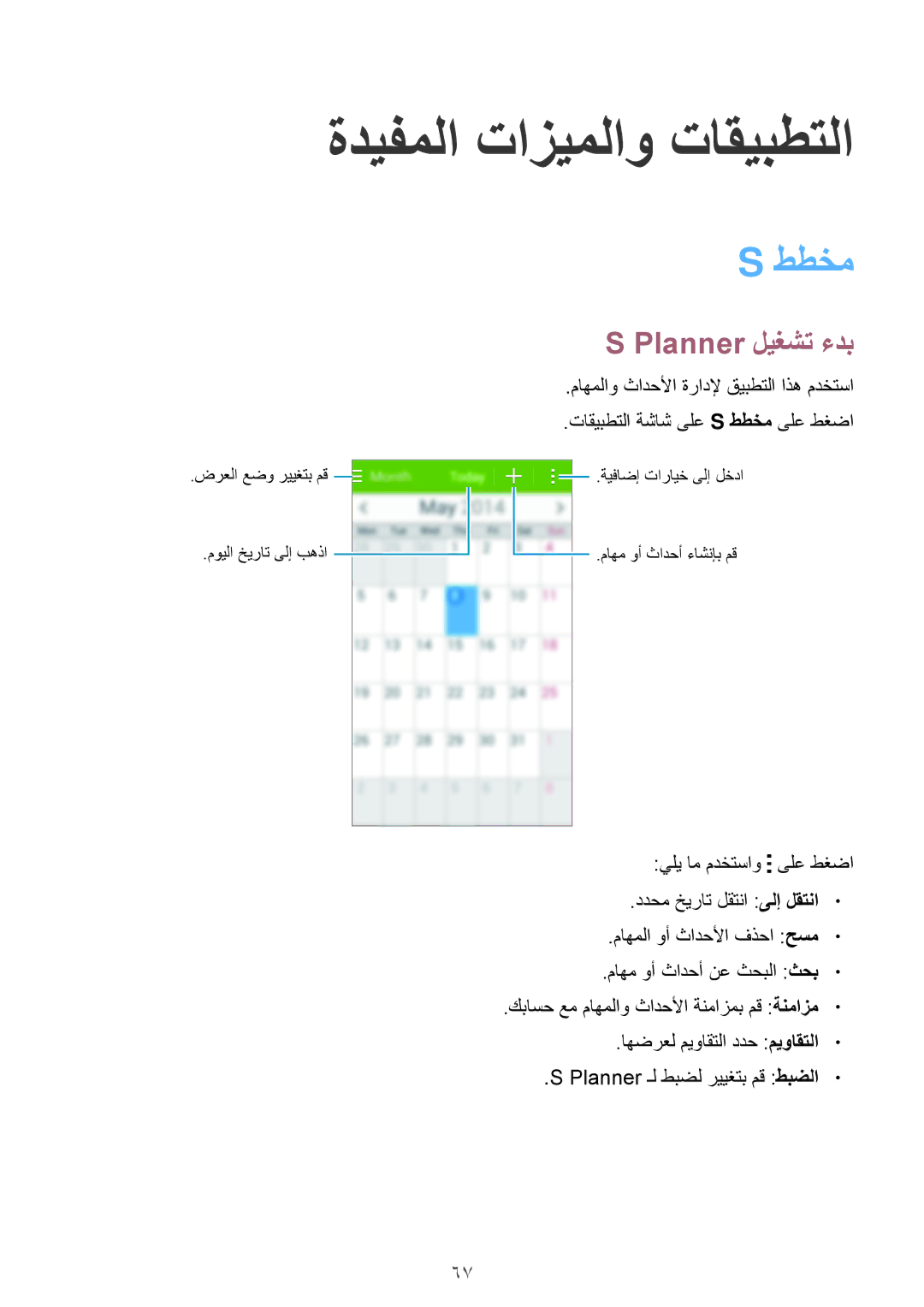 Samsung SM-G313HZKDECT, SM-G313HHAHEGY, SM-G313HRWAKSA, SM-G313HRWBTUN ةديفملا تازيملاو تاقيبطتلا, ططخم, Planner ليغشت ءدب 