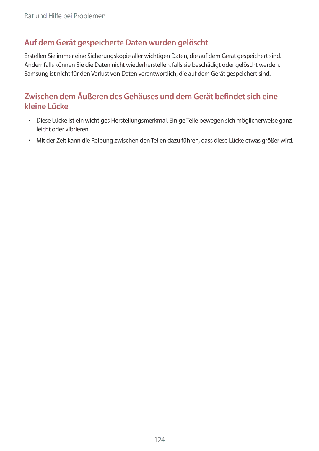 Samsung SM-G313HRWNDBT, SM-G313HRWNSEB, SM-G313HHANDBT, SM-G313HHANSEB manual Auf dem Gerät gespeicherte Daten wurden gelöscht 