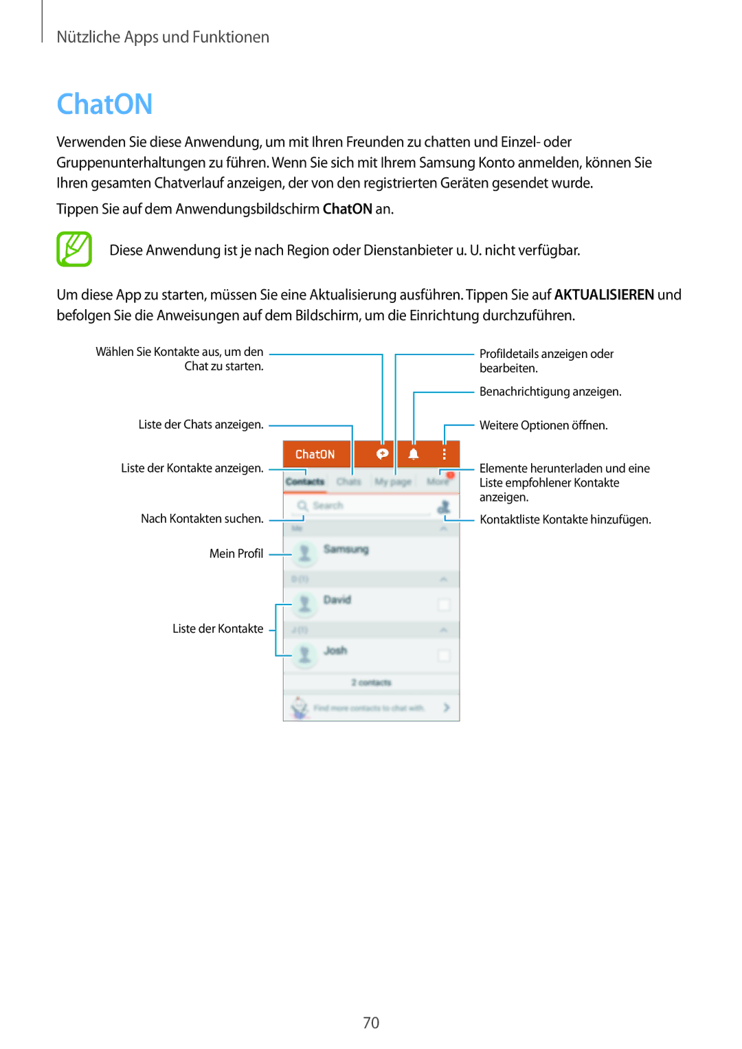 Samsung SM-G313HHANDBT, SM-G313HRWNDBT, SM-G313HRWNSEB, SM-G313HHANSEB manual ChatON 