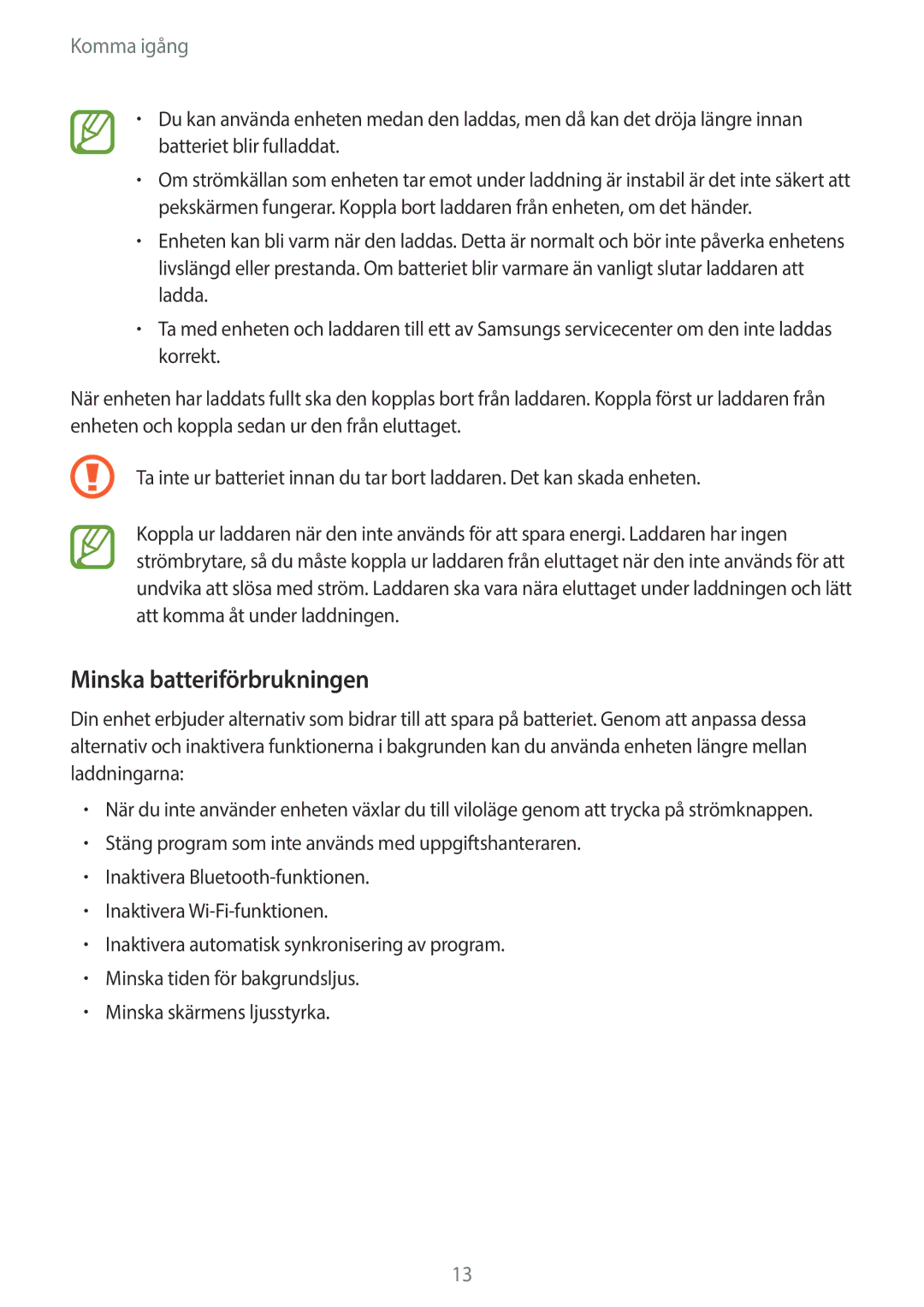 Samsung SM-G313HRWNNEE, SM-G313HRWNTEN, SM-G313HHANNEE, SM-G313HHANTEN manual Minska batteriförbrukningen 