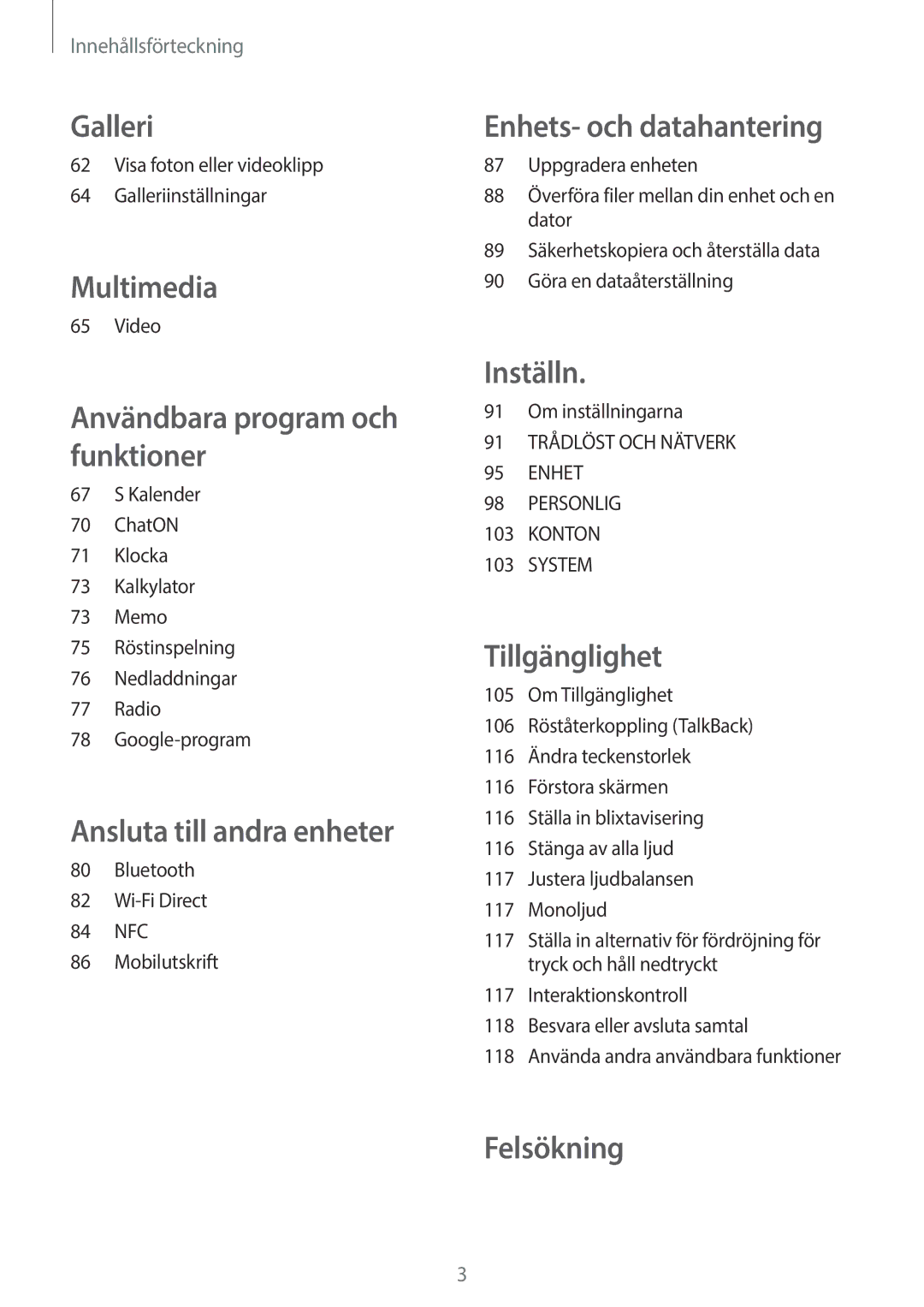 Samsung SM-G313HHANTEN, SM-G313HRWNTEN, SM-G313HRWNNEE, SM-G313HHANNEE manual Galleri 