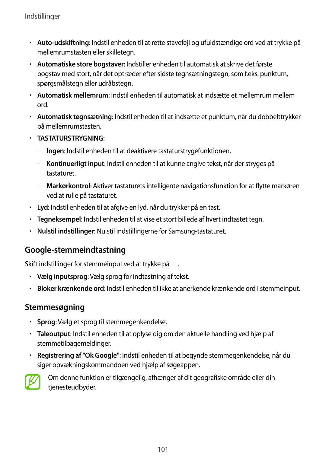 Samsung SM-G313HRWNNEE, SM-G313HRWNTEN, SM-G313HHANNEE, SM-G313HHANTEN manual Google-stemmeindtastning, Stemmesøgning 