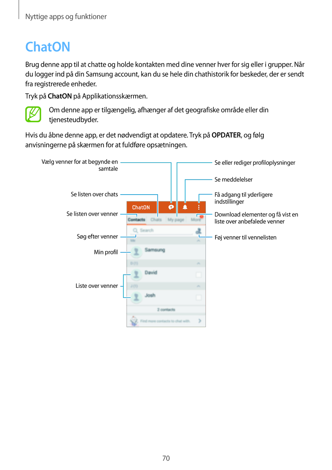 Samsung SM-G313HHANNEE, SM-G313HRWNTEN, SM-G313HRWNNEE, SM-G313HHANTEN manual ChatON 