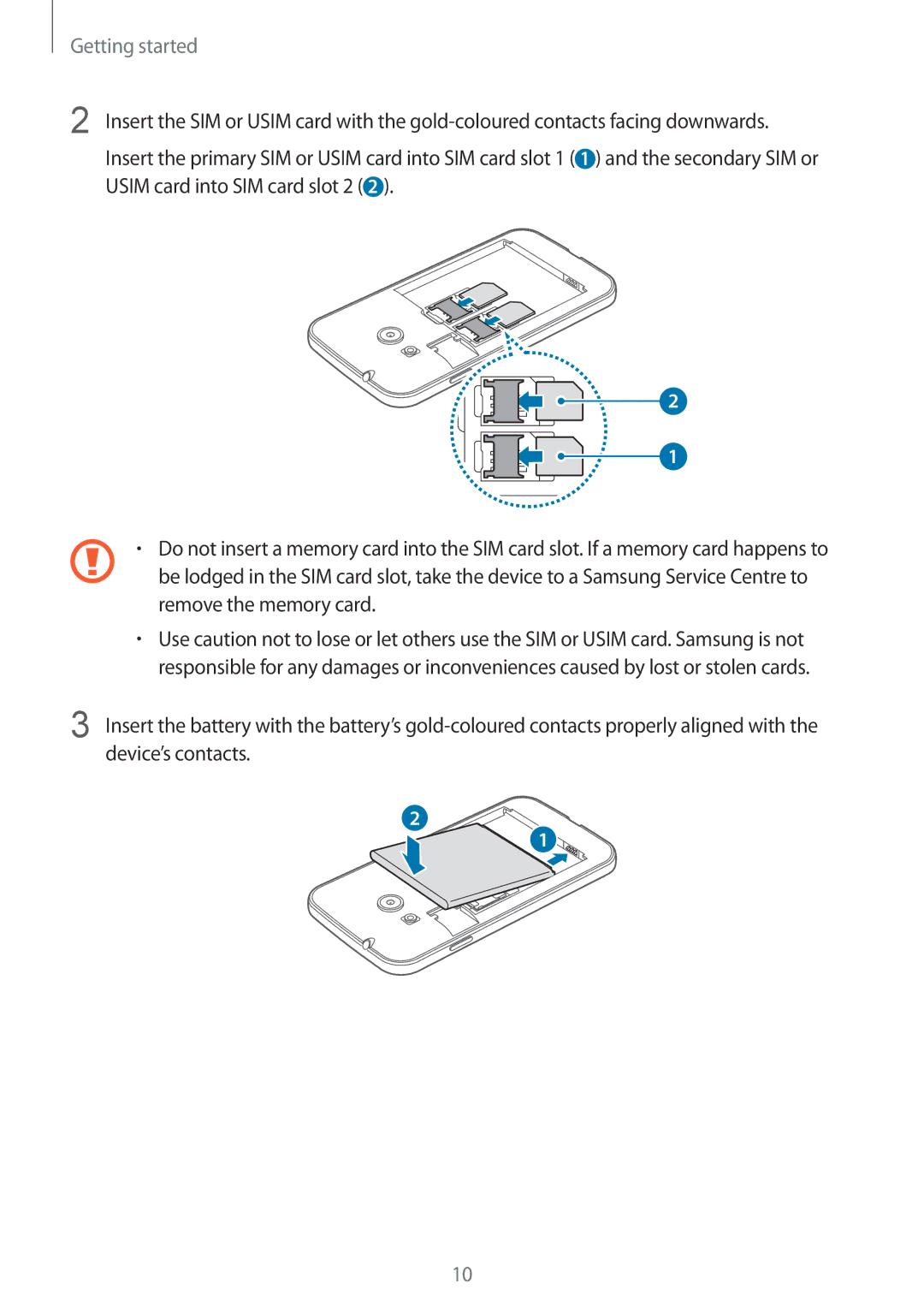 Samsung SM-G313HZKZXXV, SM-G313HRWZXXV manual Getting started 