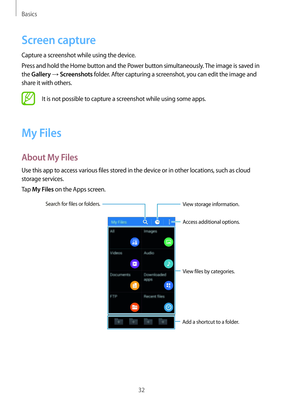Samsung SM-G313HZKZXXV, SM-G313HRWZXXV manual Screen capture, About My Files 