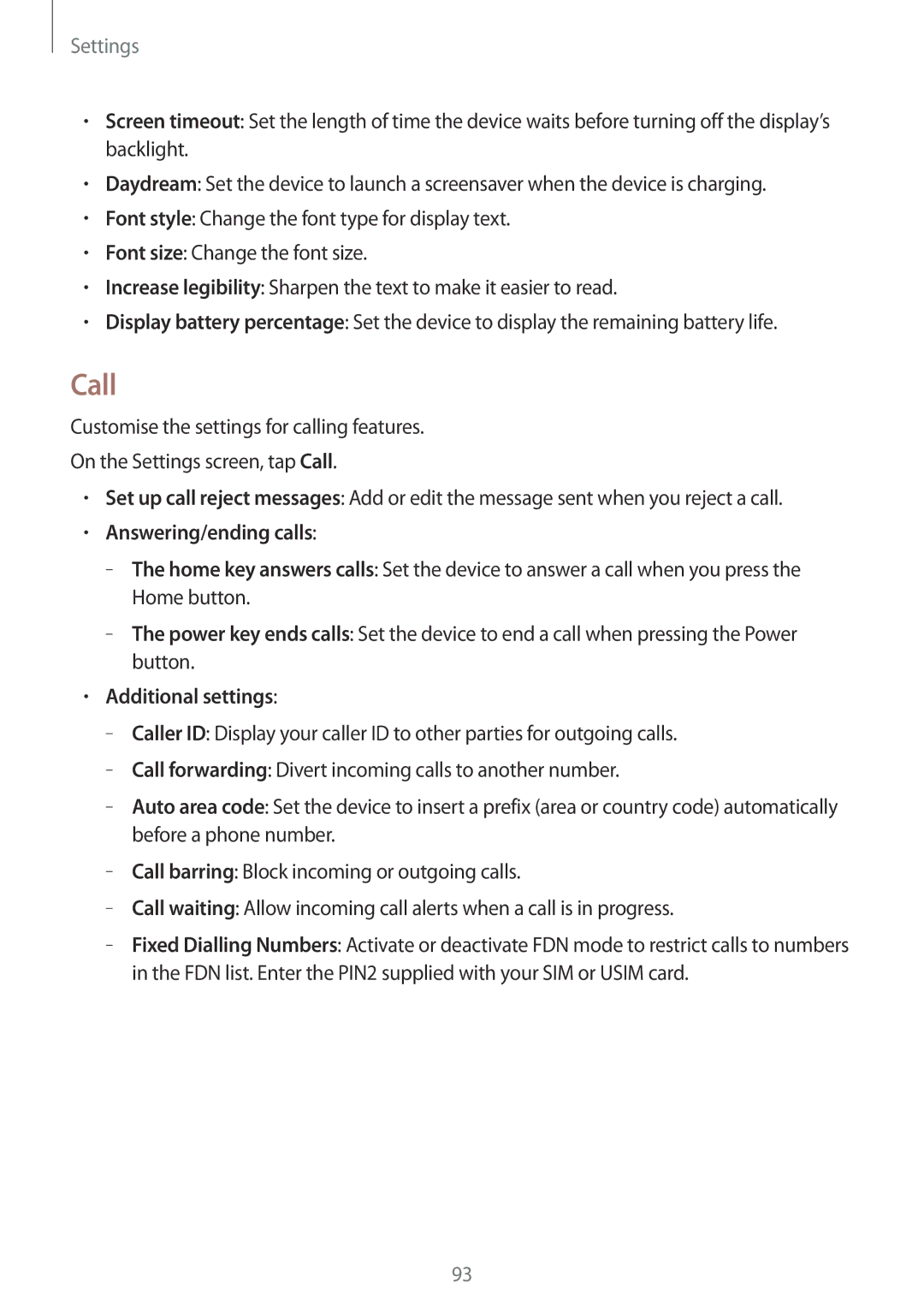 Samsung SM-G313HRWZXXV, SM-G313HZKZXXV manual Call, Answering/ending calls, Additional settings 