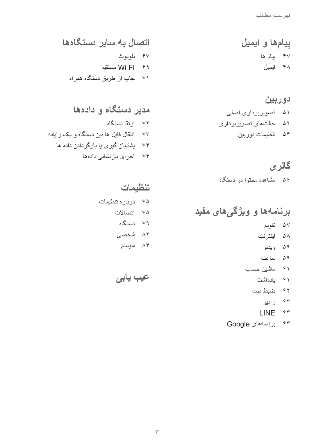 Samsung SM-G316HRWHKSA, SM-G316HHAHKSA manual اه‌هاگتسد ریاس هب لاصتا 