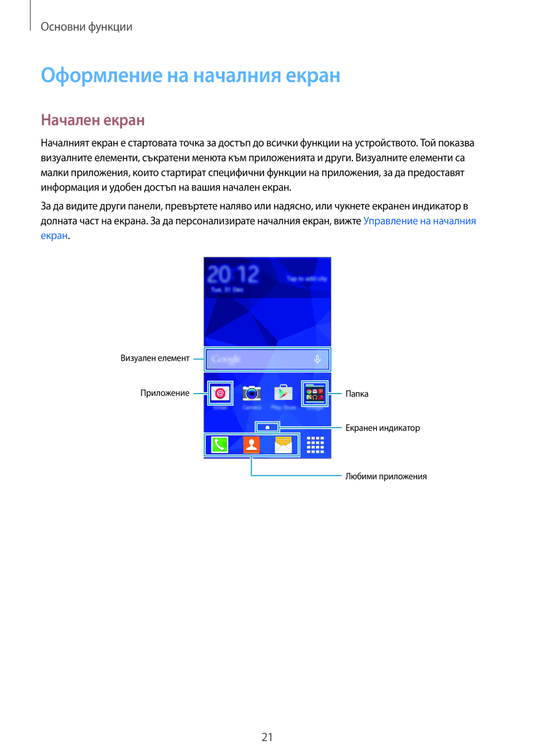 Samsung SM-G318HZKAVVT, SM-G318HRWABGL, SM2G318HRWABGL, SM-G318HZKABGL manual Оформление на началния екран, Начален екран 