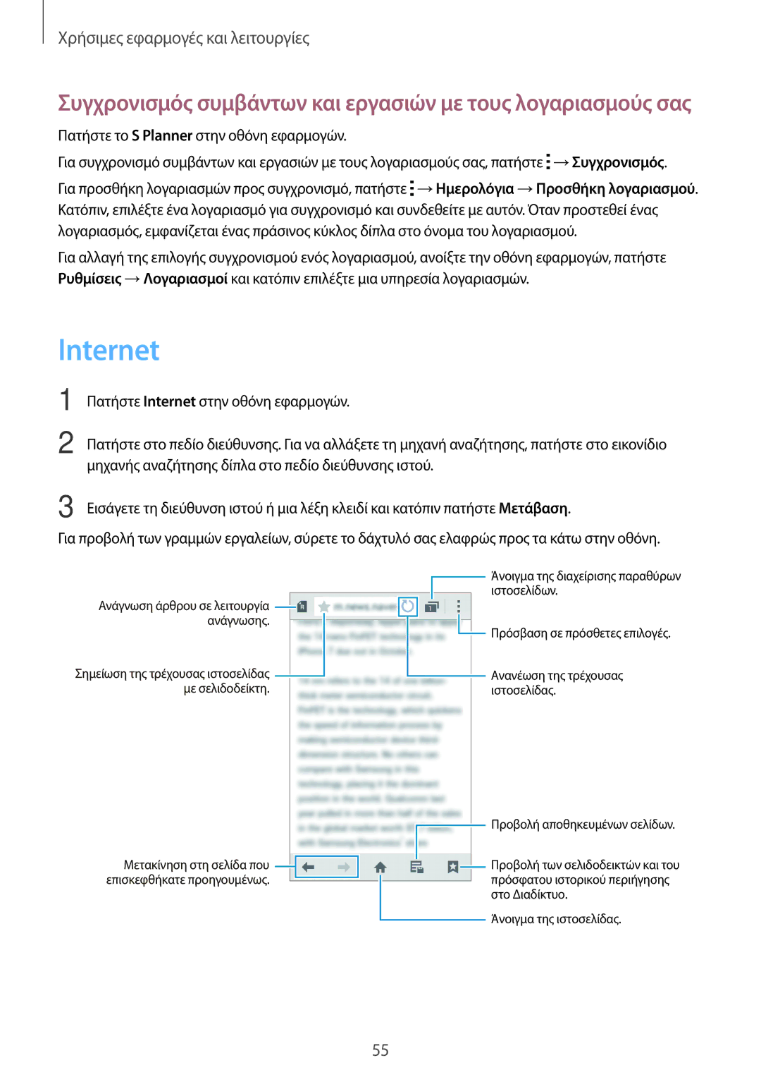 Samsung SM-G318HZKAEUR, SM-G318HRWAEUR manual Internet 