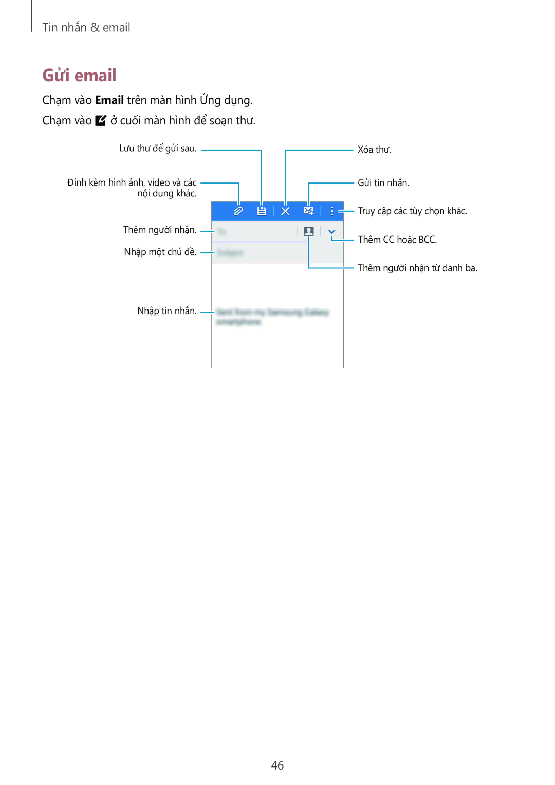 Samsung SM-G318HRWZXXV, SM-G318HZKZXXV manual Gửi email 