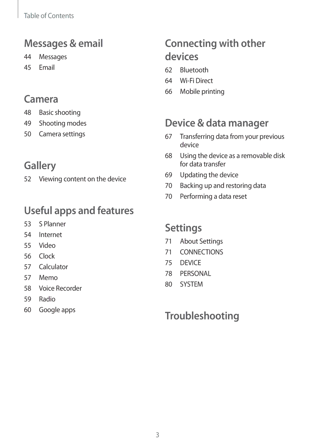 Samsung SM-G318HZKZXXV, SM-G318HRWZXXV manual Messages & email 